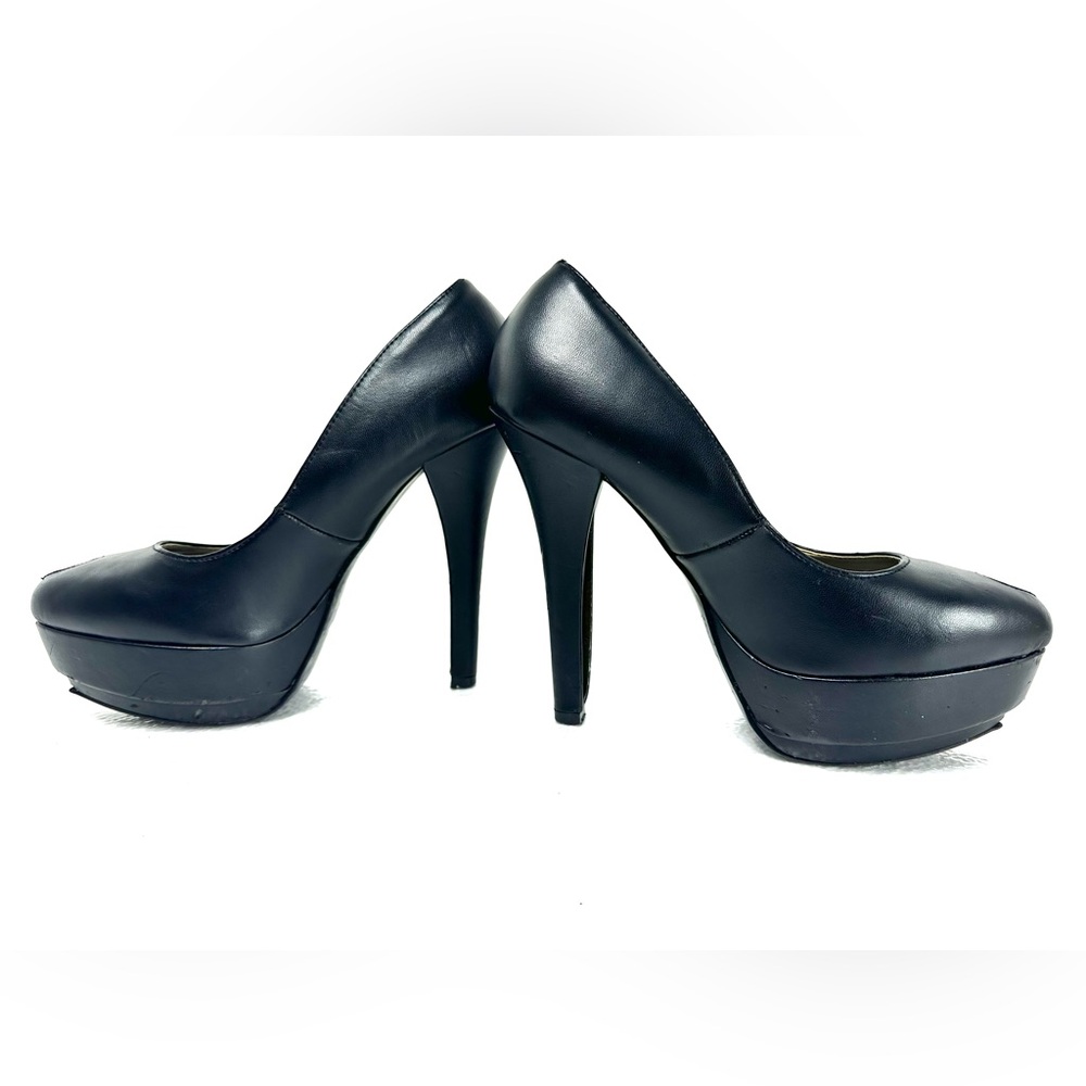 Michael Antonio Black Platform Peep-Toe 5.5” inch Heel Pumps 9